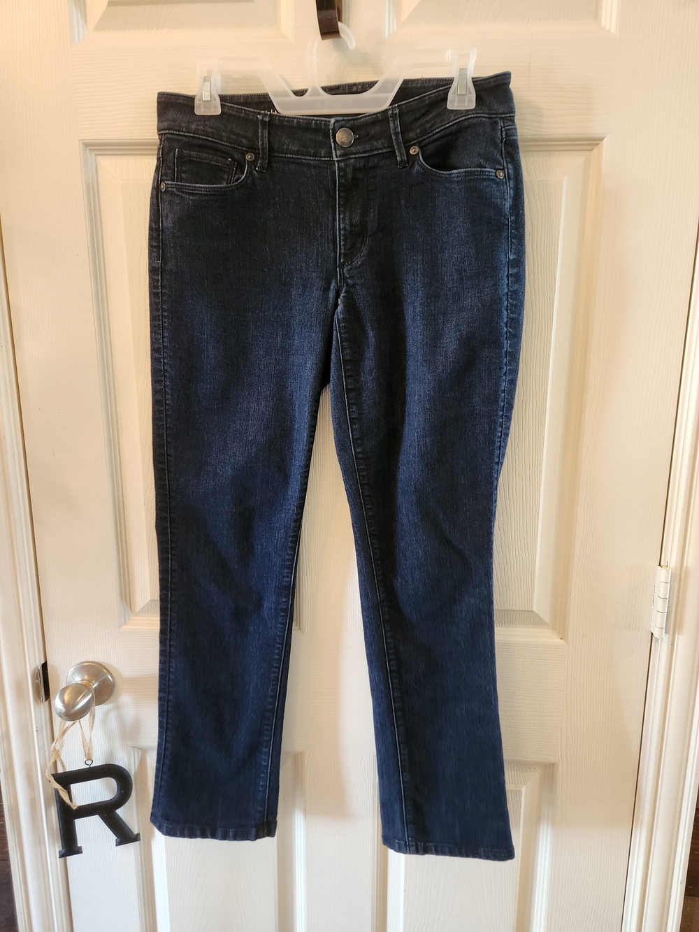 Ann Taylor LOFT Dark Blue Curvy Straight Leg Jeans 28/6 Petite